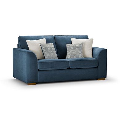 Eastley 2 Seater Sofa in Limoge Prussian Blue Fabric with Silver Scatters