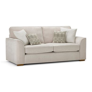 Eastley 3 Seater Sofa in Limoge Beige Fabric with Beige Scatters