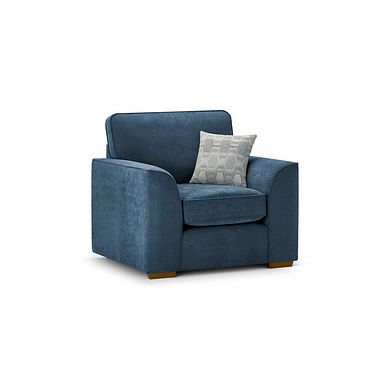 Eastley Armchair in Limoge Prussian Blue Fabric with Silver Scatters