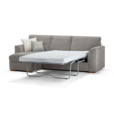 Eastley Left Hand Chaise Sofa Bed with Storage in Limoge Fog Fabric with Silver Scatters