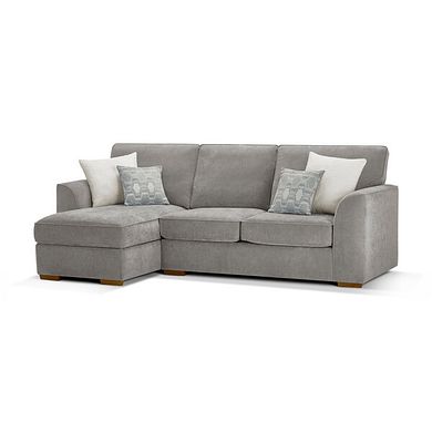 Eastley Left Hand Chaise Sofa in Limoge Fog Fabric with Silver Scatters