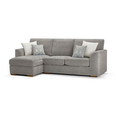Eastley Left Hand Chaise Sofa with Storage in Limoge Fog Fabric with Silver Scatters