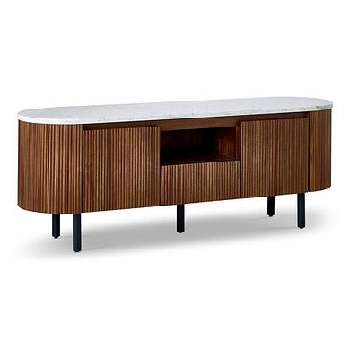 Elba Solid Acacia and Italian Marble TV Unit
