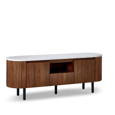 Elba Solid Acacia and Italian Marble TV Unit
