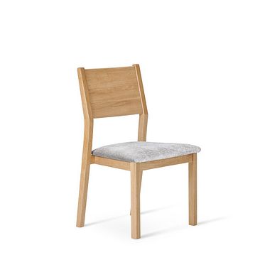 Ellison Oak Chair with Brooklyn Quill Grey Crushed Chenille Seat