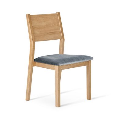 Ellison Oak Chair with Heritage Granite Velvet Seat