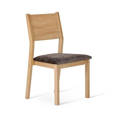 Ellison Oak Chair with Plain Charcoal Fabric Seat