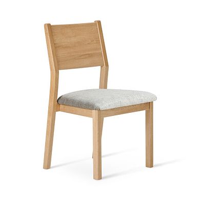 Ellison Oak Chair with Plain Grey Fabric Seat