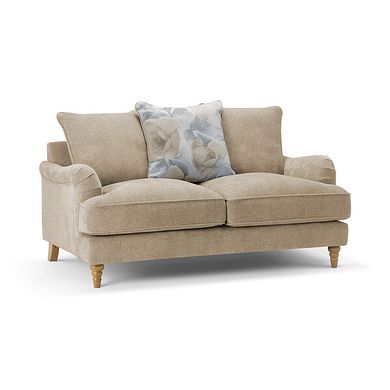 Eloise 2 Seater Pillow Back Sofa in Marlan Caramel Fabric