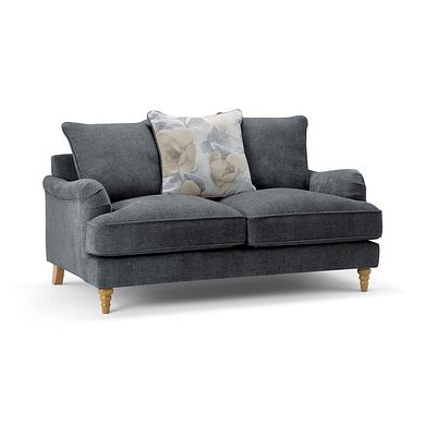 Eloise 2 Seater Pillow Back Sofa in Marlan Nero Fabric
