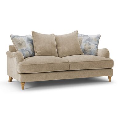 Eloise 3 Seater Pillow Back Sofa in Marlan Caramel Fabric