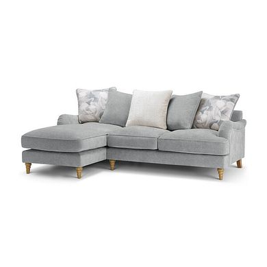 Eloise Left Hand Chaise Pillow Back Sofa in Marlan Casper Fabric