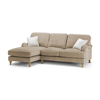 Eloise Left Hand Chaise Sofa in Marlan Caramel Fabric