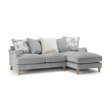 Eloise Right Hand Chaise Pillow Back Sofa in Marlan Casper Fabric