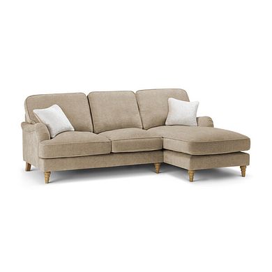 Eloise Right Hand Chaise Sofa in Marlan Caramel Fabric