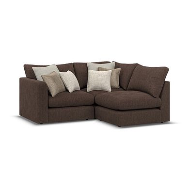 Elston 3 Seat Left Hand Modular Corner Sofa in Penny Cacao Fabric - Group 6