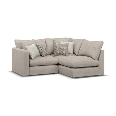 Elston 3 Seat Left Hand Modular Corner Sofa in Penny Mid Grey Fabric - Group 6