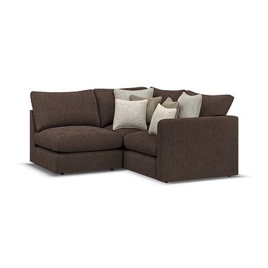 Elston 3 Seat Right Hand Modular Corner Sofa in Penny Cacao Fabric - Group 7