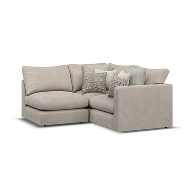 Elston 3 Seat Right Hand Modular Corner Sofa in Penny Mid Grey Fabric - Group 7