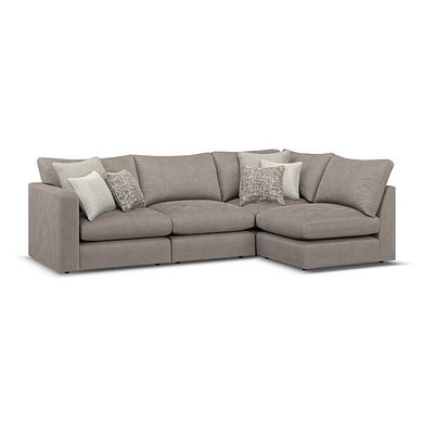 Elston 4 Seat Left Hand Modular Corner Sofa in Penny Clay Fabric - Group 4
