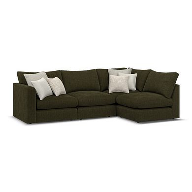 Elston 4 Seat Left Hand Modular Corner Sofa in Penny Forest Fabric - Group 4