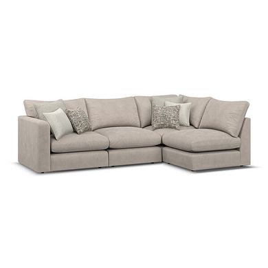 Elston 4 Seat Left Hand Modular Corner Sofa in Penny Mid Grey Fabric - Group 4