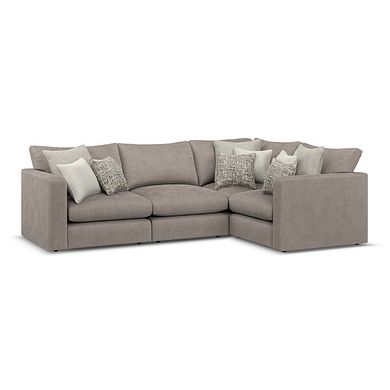 Elston 4 Seat Modular Left Hand Corner Sofa in Penny Clay Fabric - Group 2