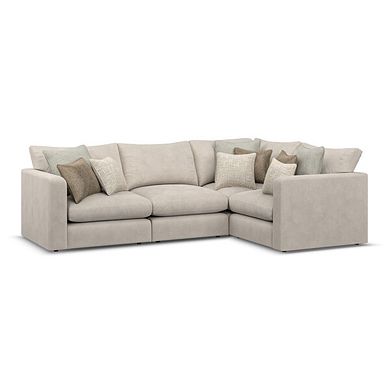 Elston 4 Seat Modular Left Hand Corner Sofa in Penny Dove Fabric - Group 2