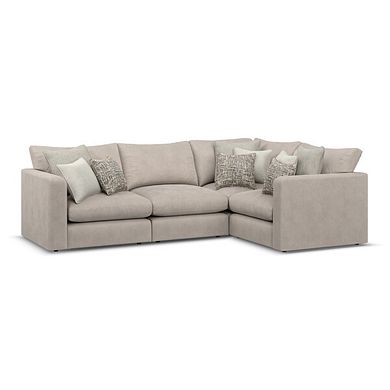 Elston 4 Seat Modular Left Hand Corner Sofa in Penny Mid Grey Fabric - Group 2