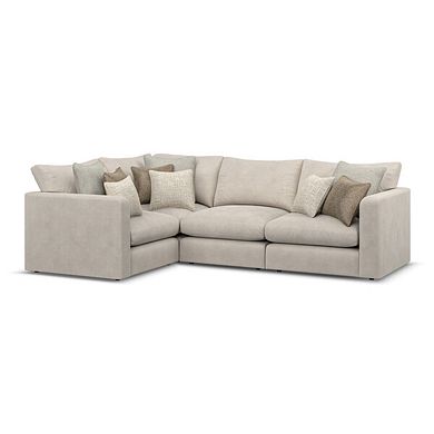 Elston 4 Seat Modular Right Hand Corner Sofa in Penny Dove  Fabric - Group 2