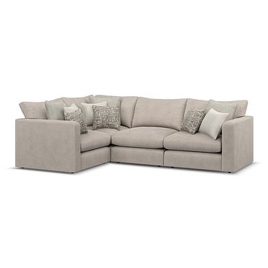Elston 4 Seat Modular Right Hand Corner Sofa in Penny Mid Grey Fabric - Group 2