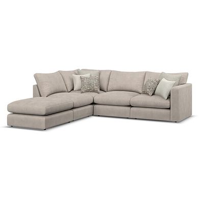 Elston Modular 4 Seat Right Hand Open End Corner Sofa in Penny Mid Grey Fabric - Group 5 FOOT