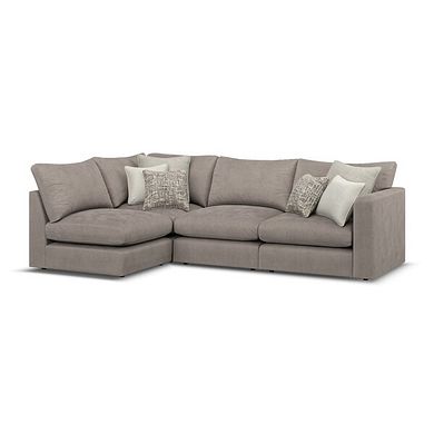 Elston 4 Seat Right Hand Modular Corner Sofa in Penny Clay Fabric - Group 5