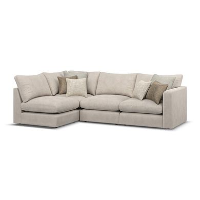 Elston 4 Seat Right Hand Modular Corner Sofa in Penny Dove Fabric - Group 5