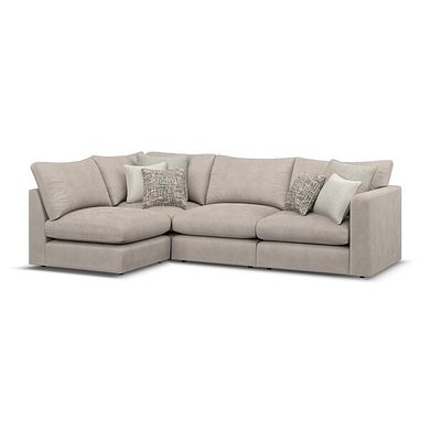 Elston 4 Seat Right Hand Modular Corner Sofa in Penny Mid Grey Fabric - Group 5