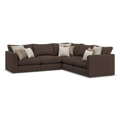 Elston 5 Seat Modular Corner Sofa in Penny Cacao Fabric - Group 3