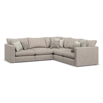 Elston 5 Seat Modular Corner Sofa in Penny Mid Grey Fabric - Group 3