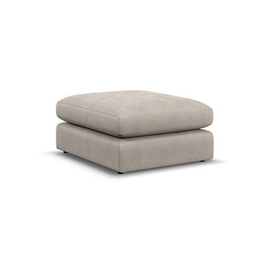 Elston Footstool in Penny Mid Grey Fabric