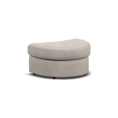 Elston Half Moon Footstool in Penny Dove Fabric