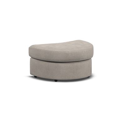 Elston Half Moon Footstool in Penny Mid Grey Fabric
