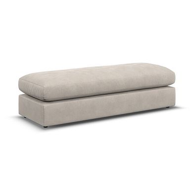 Elston Large Fender Footstool in Penny Dove Fabric