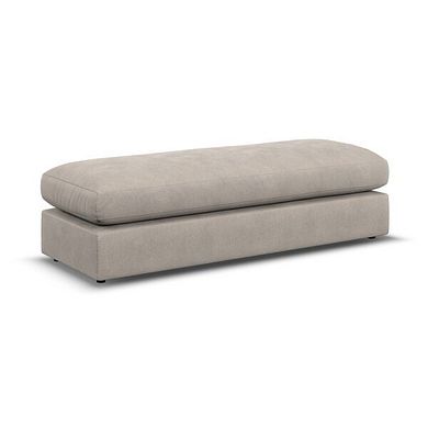 Elston Large Fender Footstool in Penny Mid Grey Fabric