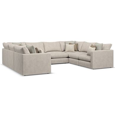 Elston Large U-Shape Modular Corner Sofa in Penny Dove Fabric - Group 11