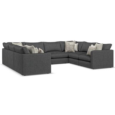Elston Large U-Shape Modular Corner Sofa in Penny Whisp Fabric - Group 11