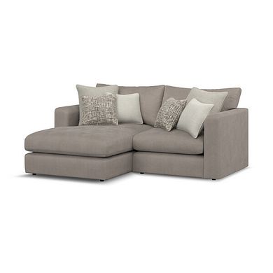 Elston Modular 2 Seater Left Hand Compact Chaise Sofa in Penny Clay Fabric - Group 12