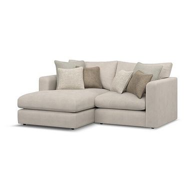 Elston Modular 2 Seater Left Hand Compact Chaise Sofa in Penny Dove Fabric - Group 12