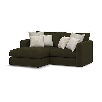 Elston Modular 2 Seater Left Hand Compact Chaise Sofa in Penny Forest Fabric - Group 12