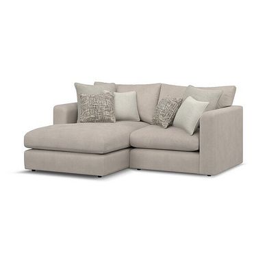 Elston Modular 2 Seater Left Hand Compact Chaise Sofa in Penny Mid Grey Fabric - Group 12