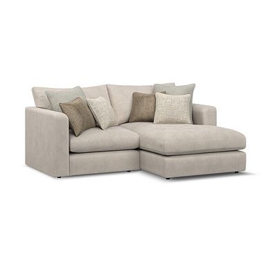 Elston Modular 2 Seater Right Hand Compact Chaise Sofa in Penny Dove Fabric - Group 13