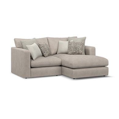Elston Modular 2 Seater Right Hand Compact Chaise Sofa in Penny Mid Grey Fabric - Group 13